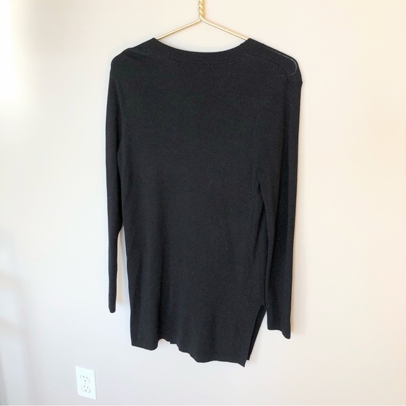 CHICO’S black long single gold button cardigan lightweight sweater layering S - Picture 6 of 8